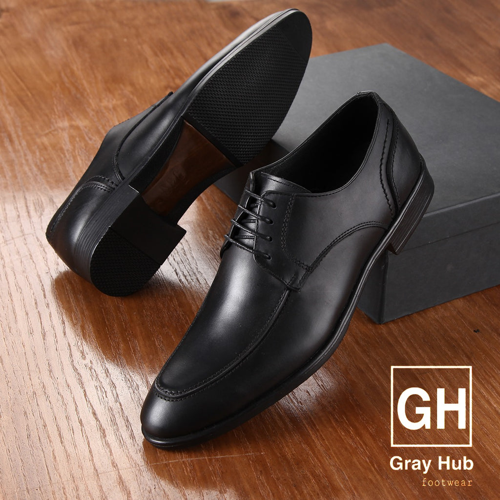 GH-1000-BLK | حذاء بيزنس جلد طبيعي نعل تركي - أسود 1000