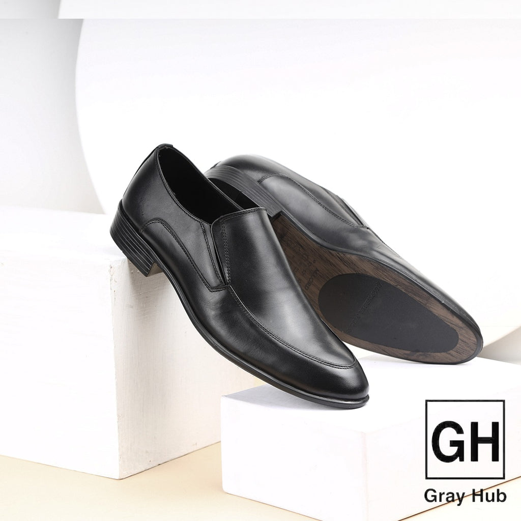 GH-1201-BLK | حذاء بيزنس جلد طبيعي نعل تركي - أسود 1201