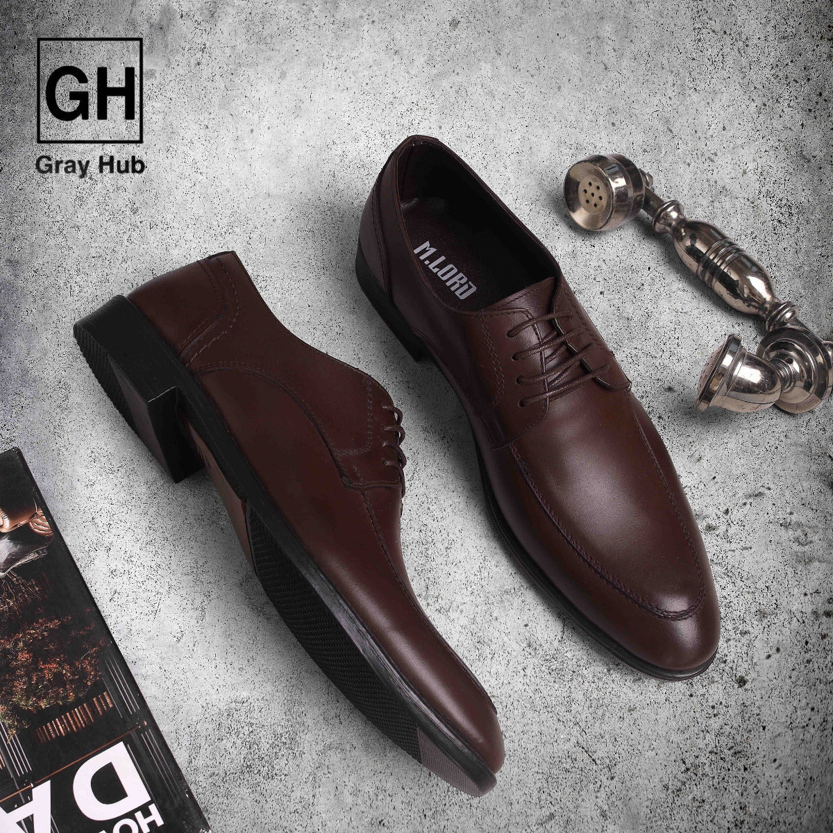GH-1000-BRN | حذاء بيزنس جلد طبيعي نعل تركي - بني 1000