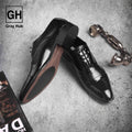 GH-1502 | حذاء بيزنس جلد طبيعي نعل تركي - أسود لامع 1502