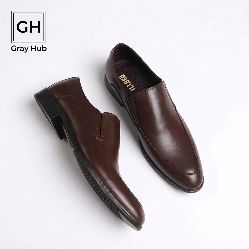 GH-1201-BRN | حذاء بيزنس جلد طبيعي نعل تركي - بني 1201
