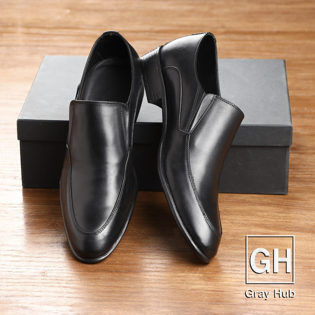 GH-1201-BLK | حذاء بيزنس جلد طبيعي نعل تركي - أسود 1201