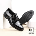 GH-323 | حذاء بيزنس جلد طبيعي نعل تركي - أسود لامع 323