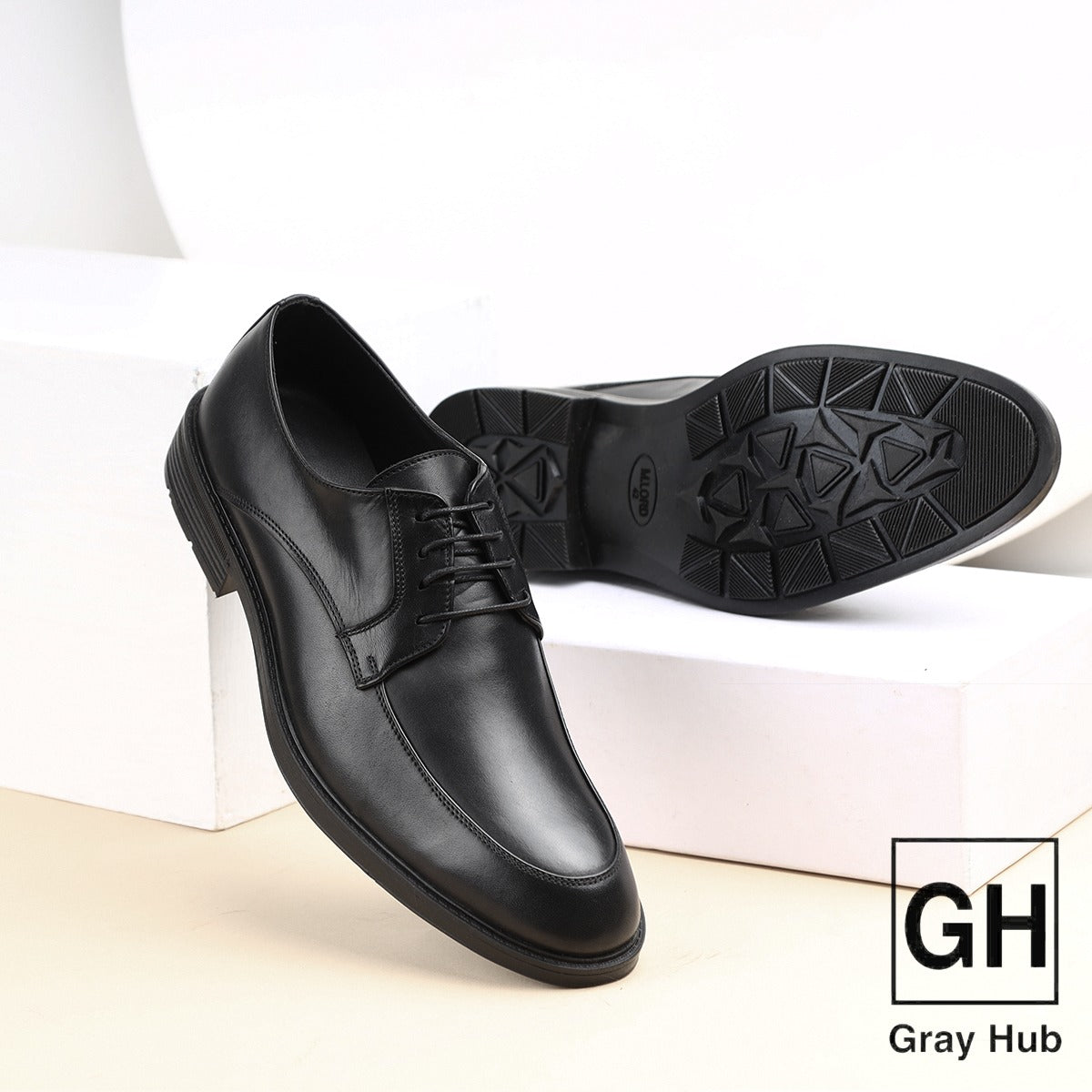 GH-414-BLK | حذاء بيزنس جلد طبيعي نعل تركي - أسود 414